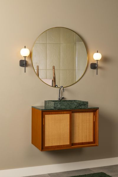 Lucide ELDA - Nástenné svietidlo Kúpeľňové - 1xG9 - IP44 - Čierne